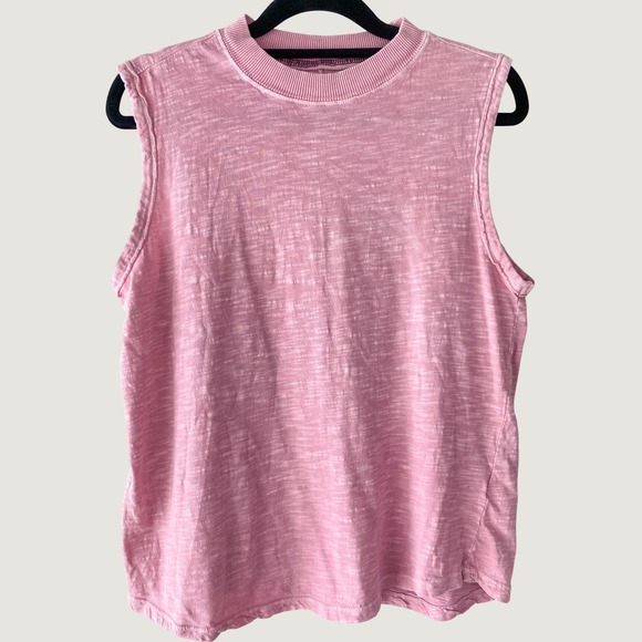 Pilcro Tops - Anthropologie Pilcro Womens Tank Top S Pink Slub Knit High Neck Beachy Soft Girl